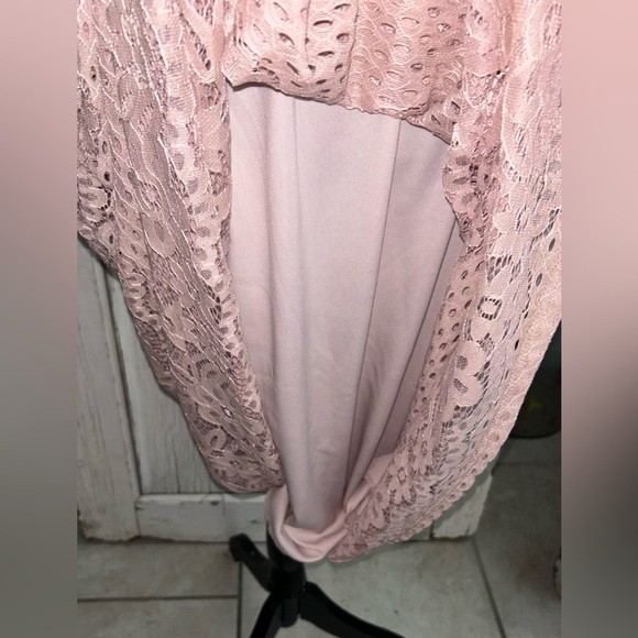 🌸 Metro Wear Lace/mesh Skirt Midi Rustic Pink Elastic Band Waist Pull On🌸 - Picture 4 of 5